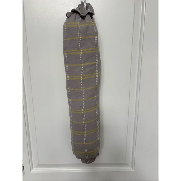 Handmade Plastic Bag Holder- gray with yellow lines - Picture 1 of 1